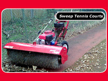power sweeper to remove snow from sports pitch